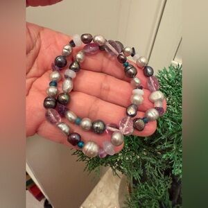 honora gray pearls amethyst stretch  Bracelets two new !